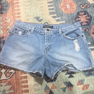 American Eagle Outfitters Light Wash Distressed Denim Shorts